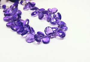 Amethyst Faceted Pear Briolette Beads