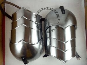 Medieval Armor Pauldron Set Armor Chrome finish