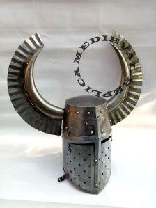 Medieval Helmet Templar Crusader Knight With Metal Horn Christmas Gift