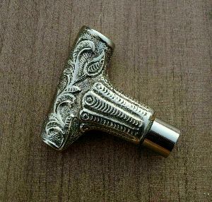 Vintage Silver Brass T Shape Head Handle only handmade design style solid gift