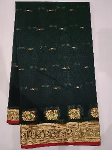 Pure Soft Silk Plain Saree with Border and Pallu