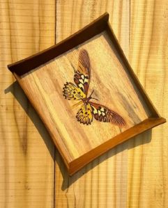 African Swallow Tail Wooden Printed Wooden Tray