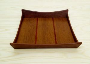 Line Teak Wooden Tray