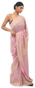 Light Purple Soft Georgette Banarasi Saree