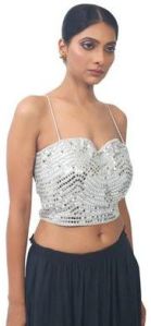 Mirror Work White Blouse
