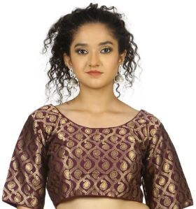 Purple Gold Brocade Blouse