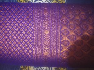 Self copper broked saree