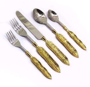 Stainless Steel Brass Cutlery Set