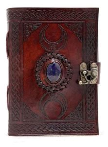 Antique Leather Diary With Stone