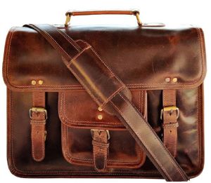 Dark Brown Leather Laptop Bag