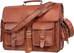 Four Pocket Leather Laptop Messenger Bag