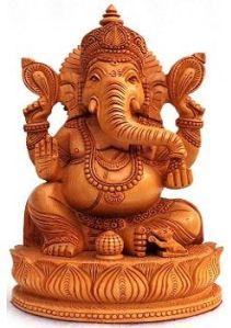 Wooden Ganesh Statue