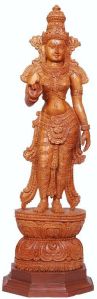 Wooden Mata Parvati Statue