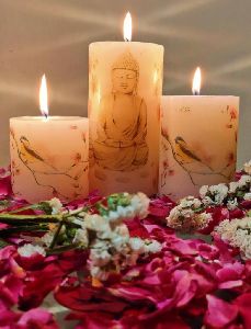 Buddha Set of 3 Printed Premium Candles