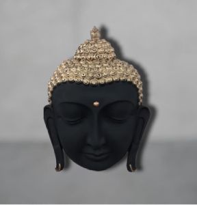 Black FRP Buddha Head Statue