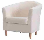 Leather White Single Seater Sofa