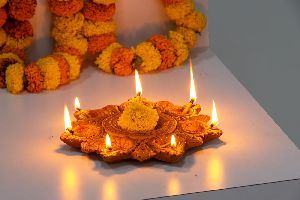 Handcrafted Terracotta Oil Saath Diya for Diwali 2022