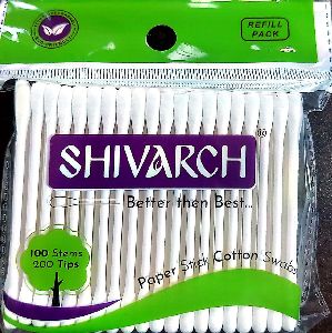 Paper Stick 100s Cotton Buds/ Swabs, Poly Pack For Hygiene Packed