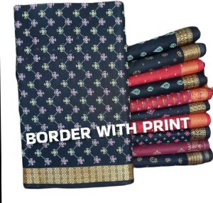 Border with Print Jacquard Fabric