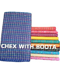 Check with Boota Cotton Fabric