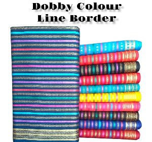Dobby Colour Line Border Fabric