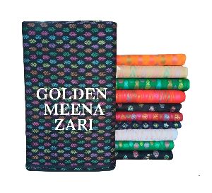 Golden Meena Zari Fabric