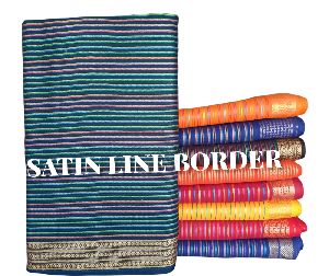 Satin Line Border Blouse Fabric