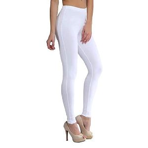 White Plain Leggings