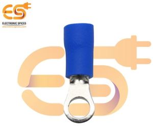 RV2-4 15A Blue color 16-14 AWG wire gauge 4mm diameter Hard plastic insulated ring crimp connector