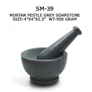 Grey Soapstone Mortar Pestle