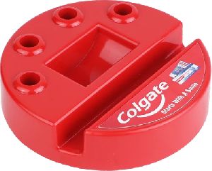 Plastic Red Mobile Stand with Pen Stand & Paper Clip Holder