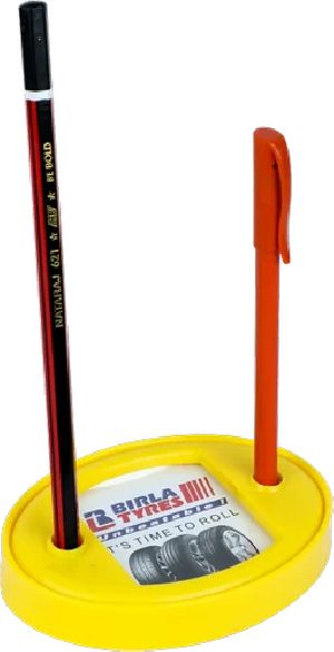 Oval Plastic Paper Weight With Pen Stand