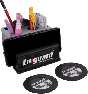 Plastic Pen Stand with Mobile Holder & Table Clock