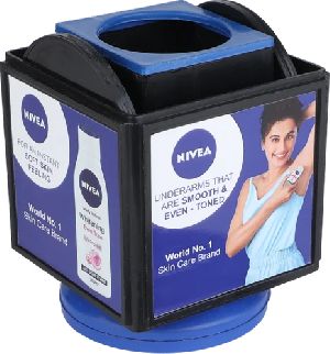 Revolving Square Pen Stand with Coaster Plates