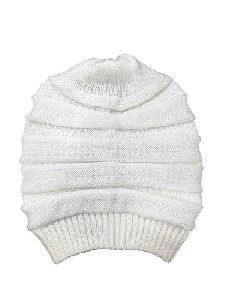 White Woolen Beanie Caps