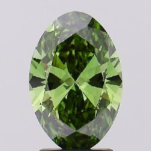 Oval Shaped 2.01ct Fancy Vivid Green IGI Certified Lab Grown CVD Diamond