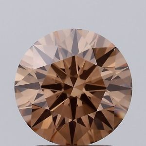 Round Shaped 1.92ct Brown VS1 IGI Certified Lab Grown CVD Diamond