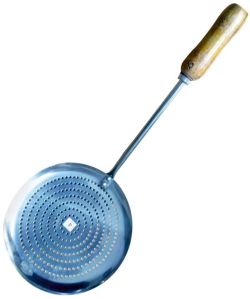 Stainless Steel Skimmer Wooden Handle