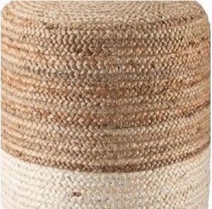 Jute and Cotton Pouf