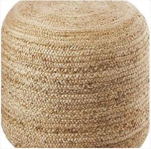 Jute and Cotton Pouf