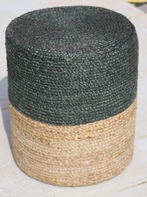 Jute and Cotton Pouf