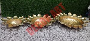 Diwali Decoration Gold Metal Urli set of 3