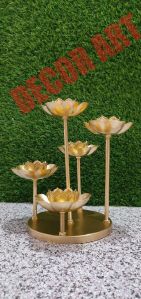 Diwali Gold Metal Tea Light Candle Stand