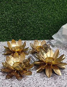 Iron Gold Diwali Lotus Diya