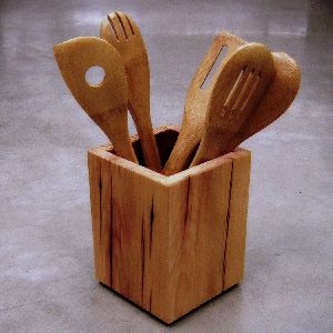 Wooden Square Cutlery Holder
