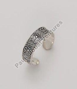 925 Sterling Silver Embossed Toe Ring