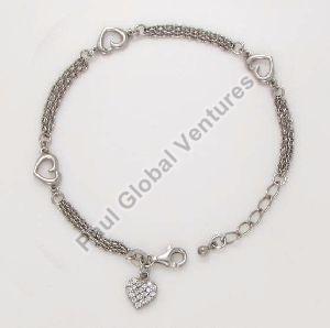 925 Sterling Silver Hanging Charm Bracelet