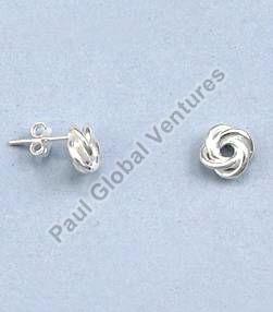 925 Sterling Silver Love Knot Collection Stud Earrings