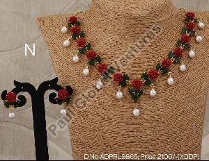 Handmade Pearl Flower Necklace Set