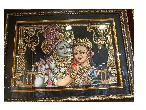 Radha Krishna Wooden Photo Frame